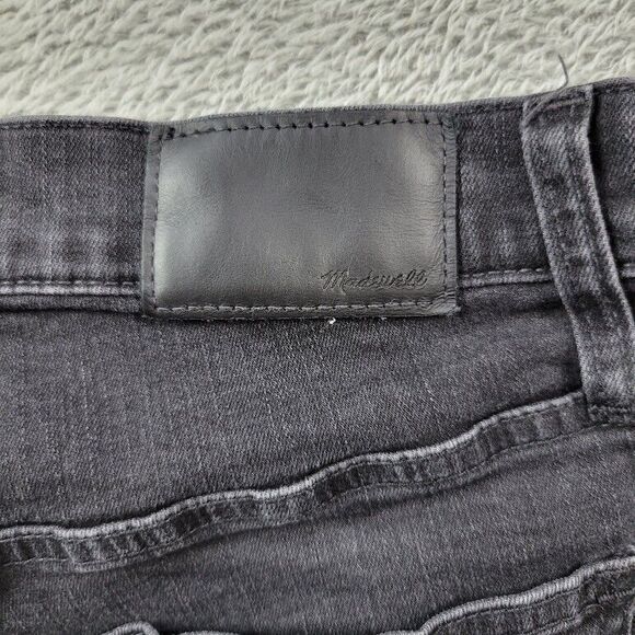 Madewell Jeans Womens 25X28 Black 10" High Rise‎ Skinny Raw Hem Button Fly - Picture 10 of 13